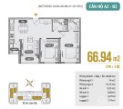 Căn 2Ngủ 66m2, Nhỏ Nhỏ Nhưng Thiết Kế Hợp Lý - 1.717tỷ, Ký HĐMB Trực Tiếp CĐT Uy Tín.LH: 097898552