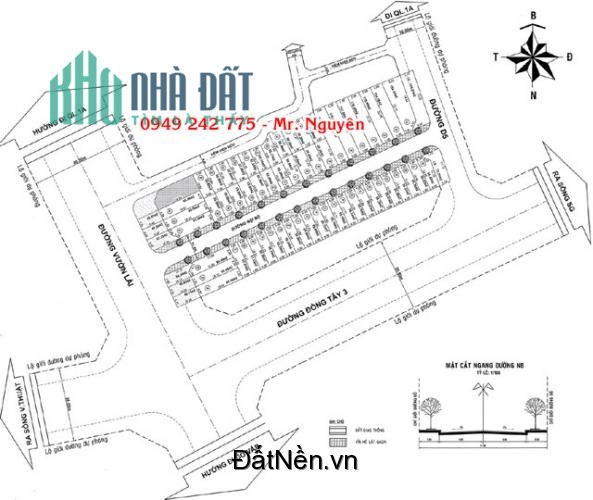 Đất 1 sẹc Vườn Lài giá 55tr/m2, P. An Phú Đông, Q.12