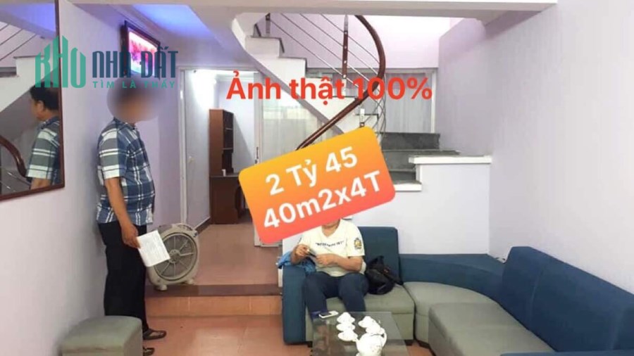 Bán Nhà Đầu Tam Trinh-Hai Bà Trưng 2tỷ45, 40m2x4T, MT 3.6m, Ôtô 50m.
