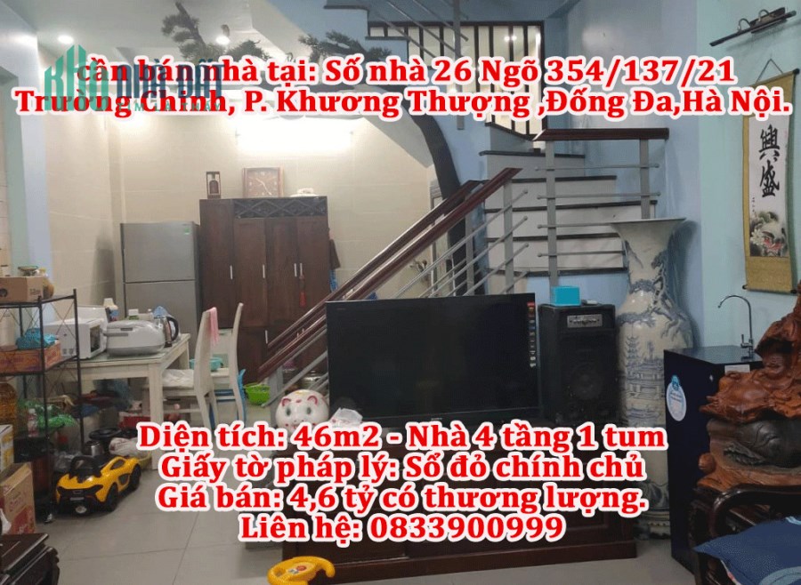 Chính chủ cần bán nhà tại: Số nhà 26 ngõ 354/137/21, đường Trường Chinh, phường Khương Thượng