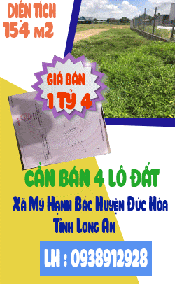 Cần Bán 4 Lô Đất Huyện Đức Hòa Tỉnh Long An