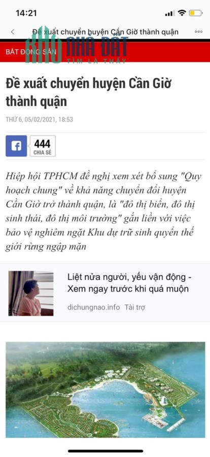 Bán đất khu dân cư phân lô An Nghĩa, x.An Thới Đông, Cần Giờ