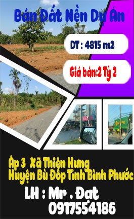 Cần bán đất đường ngay trung tâm xã Thiện Hưng, Bù Đốp, Bình Phước