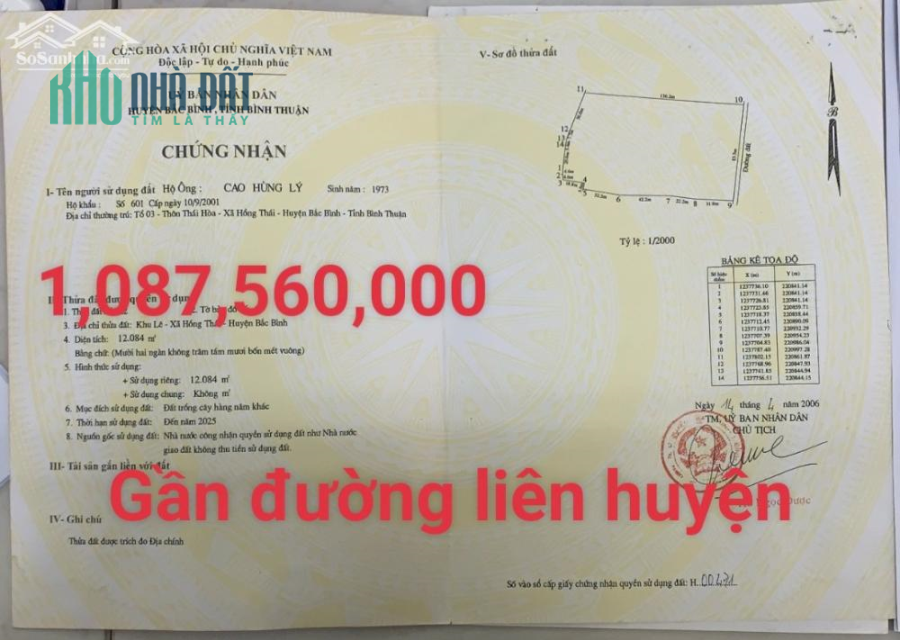 Bán 12,084m2 đất nông nghiệp hồng thái vuông đẹp gần đường liên huyện chỉ 90k/m2 Lh 0938677909 Hiền