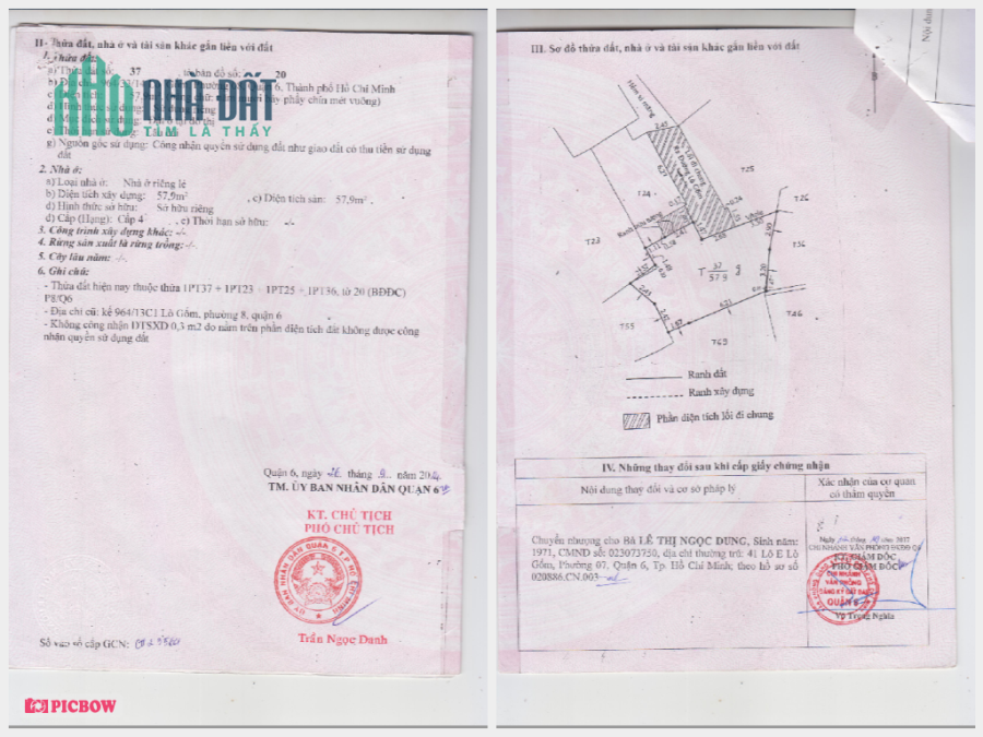 Cần bán nhà riêng tại số 964/33/14 Lò Gốm P 8, Q6, P. HCM, giá tốt