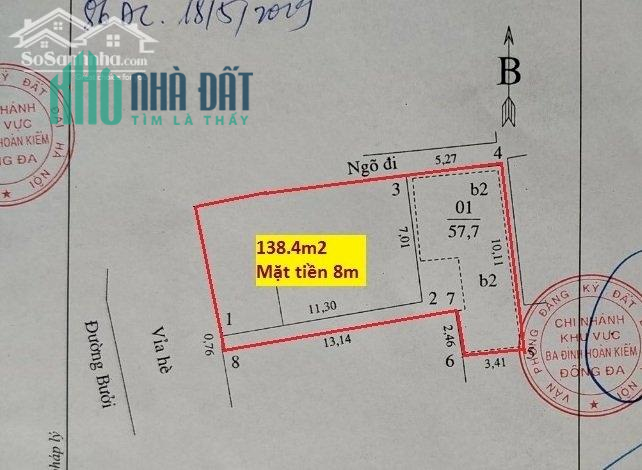 Bán nhà mặt đường Bưởi-Phường Vĩnh Phúc-Ba Đình-Hà Nội 29.5 tỷ