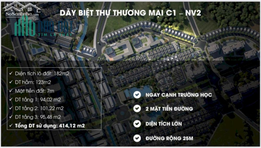 An Lạc Green Symphony - Shopvillas đầu tiên có tầng hầm rộng hơn tầng 1