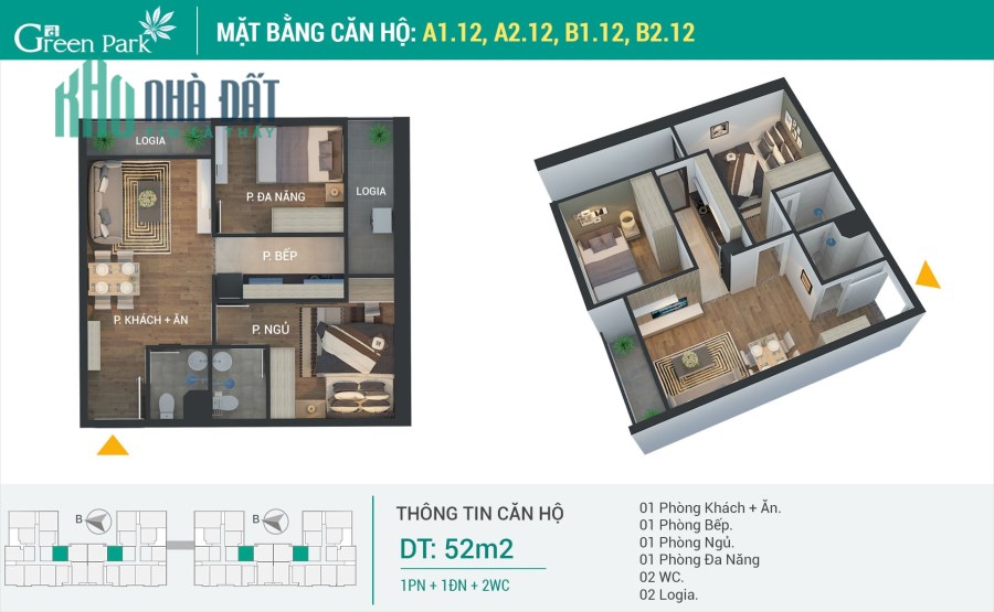 CHÍNH CHỦ NHƯỢNG LẠI GIÁ GỐC CĂN 2PN, 2WC DỰ ÁN PHƯƠNG ĐÔNG GREEN PARK - TẦNG TRUNG, HƯỚNG ĐẸP,