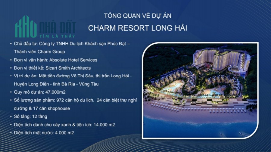 Cần bán căn hộ nghỉ dưỡng 5 sao Charm Long Hải, Bà Rịa Vũng Tàu, giá tốt