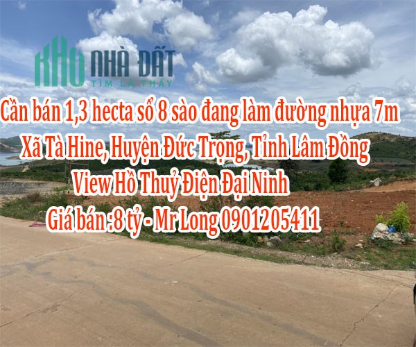 Cần bán 1,3 hecta sổ 8 sào đang làm đường nhựa 7m giáp nước Xã Tà Hine, Huyện Đức Trọng, Tỉnh Lâm