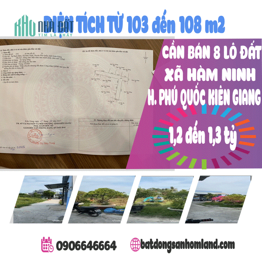 Cần Bán 8 Lô Đất Xã Hàm Ninh Huyện Phú Quốc Tỉnh Kiên Giang