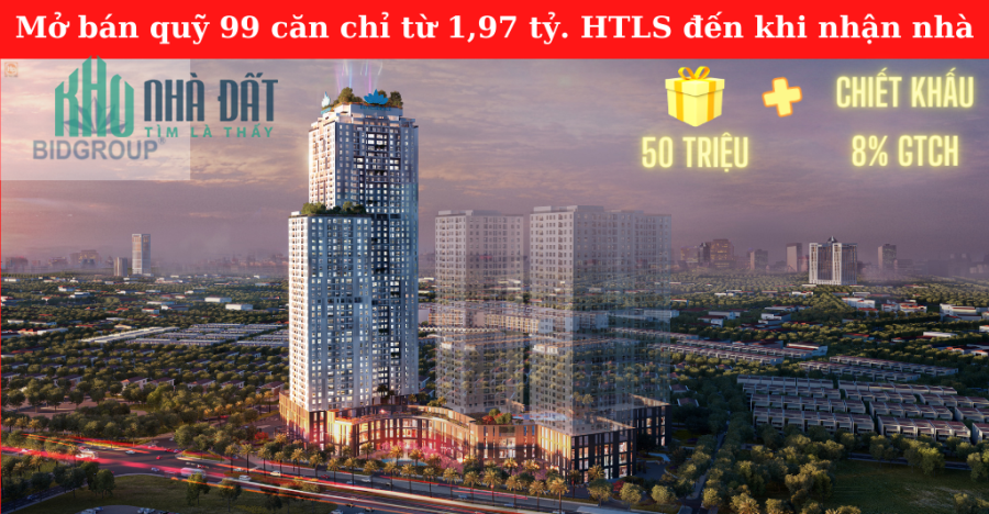 Căn hộ trung tâm Hà Đông, chỉ từ 1,78 tỷ. Hỗ trợ lãi suất đến khi nhận nhà, mở bán quỹ 99 căn