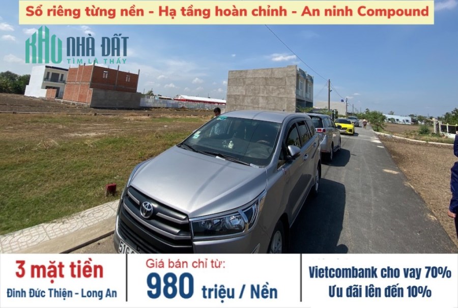 •	Đất Sẵn Sổ, đường Đinh Đức Thiện nối dài , Cách chợ Bình Chánh 15phút