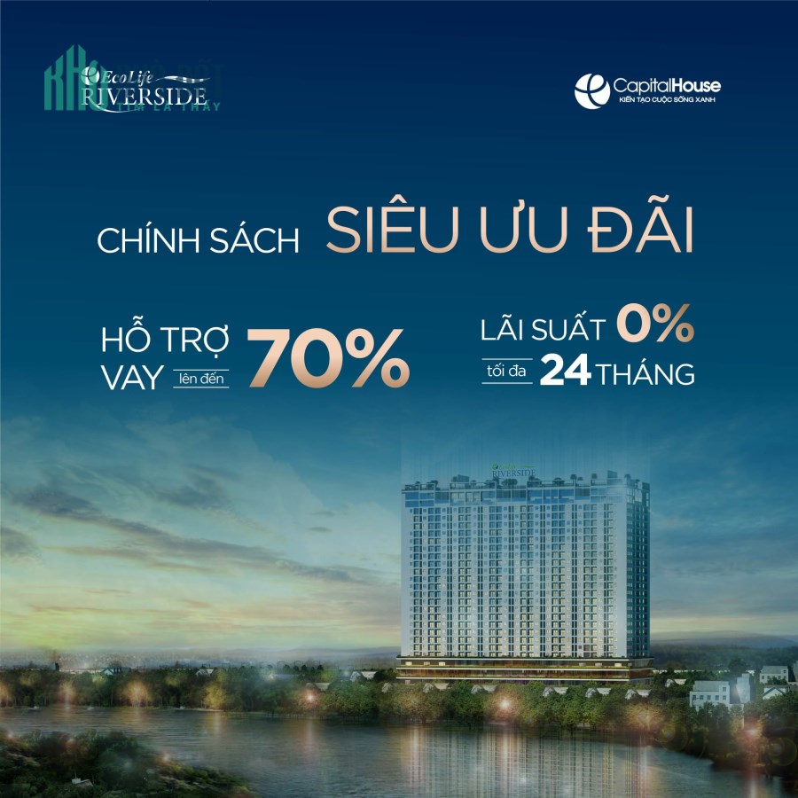 ECOLIFE RIVERSIDE QUY NHƠN - CHỈ TỪ 1,2 TỶ / CĂN 2 PHÒNG NGỦ. LH 098 631 5454