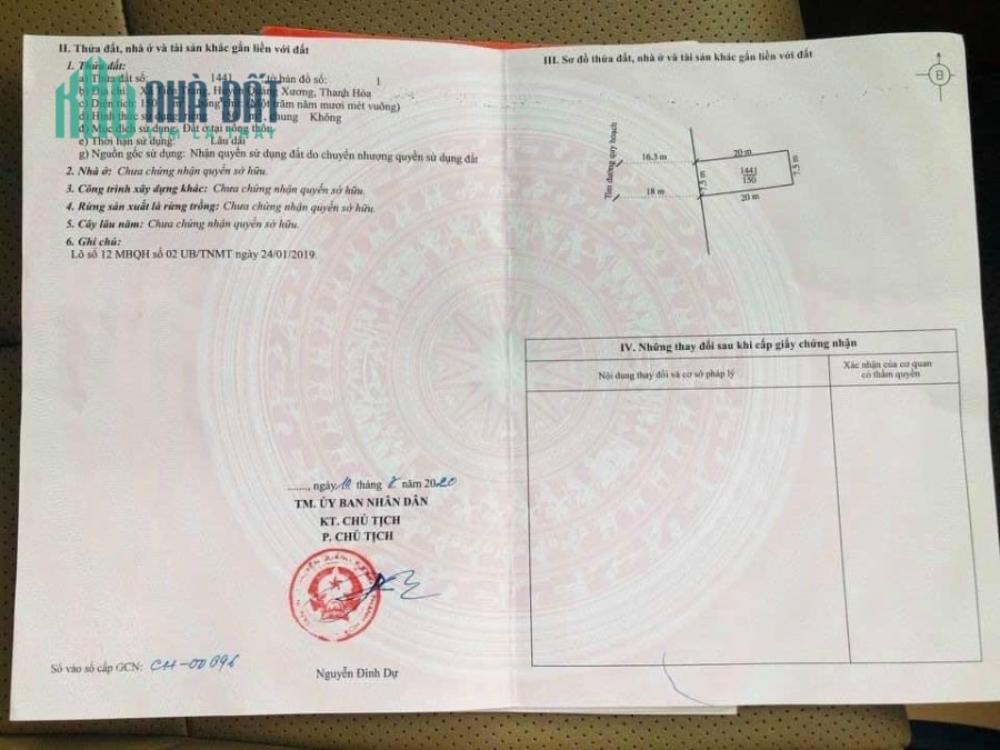 Cần Bán 2 lô Đất Khu Biệt Thự 02 Xã Tiên Trang Mới Quảng Xương Thanh Hóa