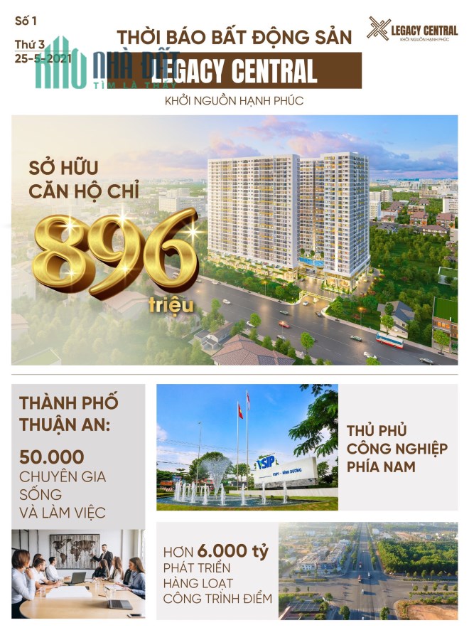 Bán căn hộ Legacy Thuận An, Giá từ 869 tr/căn đã VAT. Thanh toán 30% chỉ 270tr nhận nhà