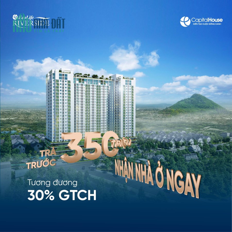 ECOLIFE RIVERSIDE QUY NHƠN - GIÁ CHỈ TỪ 1,2 TỶ / CĂN 2 PHÒNG NGỦ. LH 098 631 5454