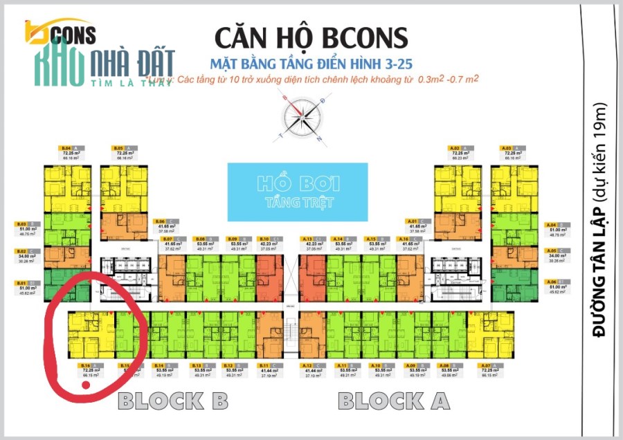 Cần bán căn hộ 3PN chung cư Bcons Miền Đông, Dĩ An, Bình Dương, giá tốt