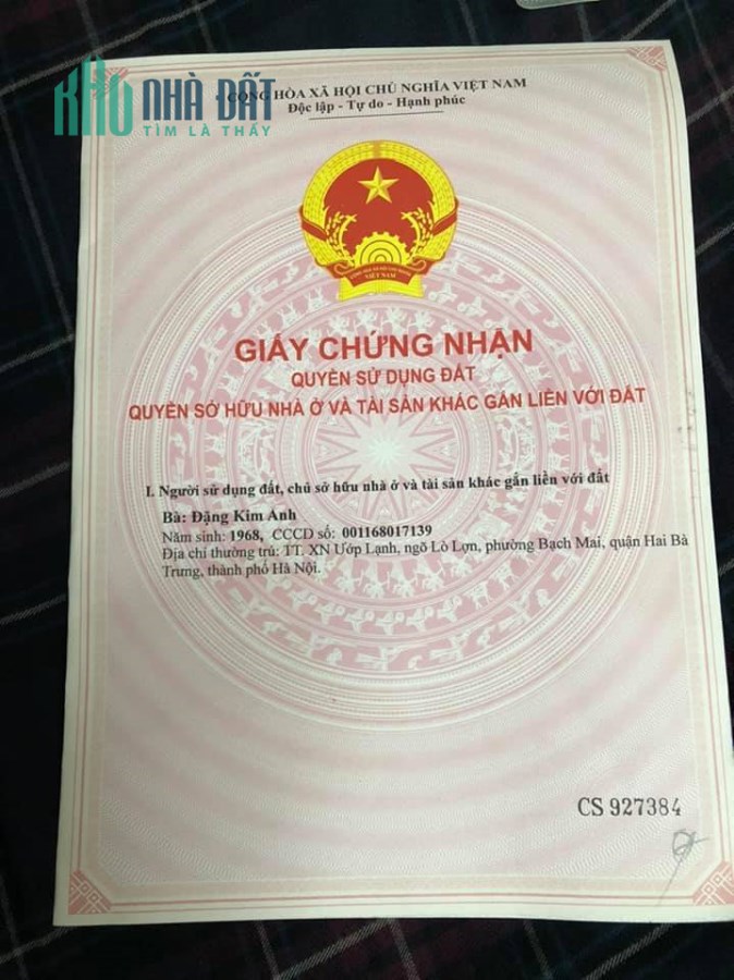 Bán nhà ở đường Nguyễn Khoái gần Times city giá 1,7 tỷ