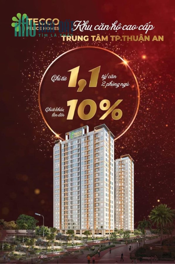 Bán căn hộ 2PN Cách Aeon mall 5p - trục đường DT743 giá chỉ từ 1,1 tỷ/ căn