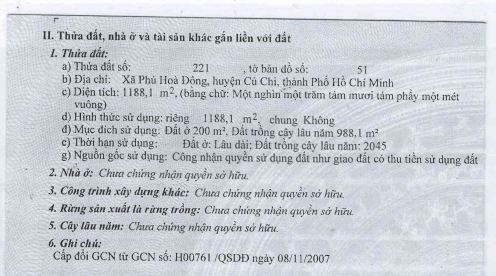 Bán 1188m2 đất có 200m2 thổ cư, gần Nguyễn Thị Nê, lộ giới xe tải thông tứ tung 12tỷ5