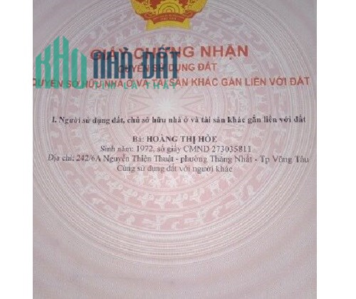 Chính chủ bán 2 lô đất Hẻm 89 Phước Thắng, P.12, TP.Vũng Tàu, từ 750tr, 0972827150
