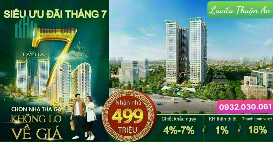 duy nhất tháng 7,chiết khấu 5%-8% căn hộ lavita thuận an chỉ đóng 499 triệu đến nhận nhà 0932030061