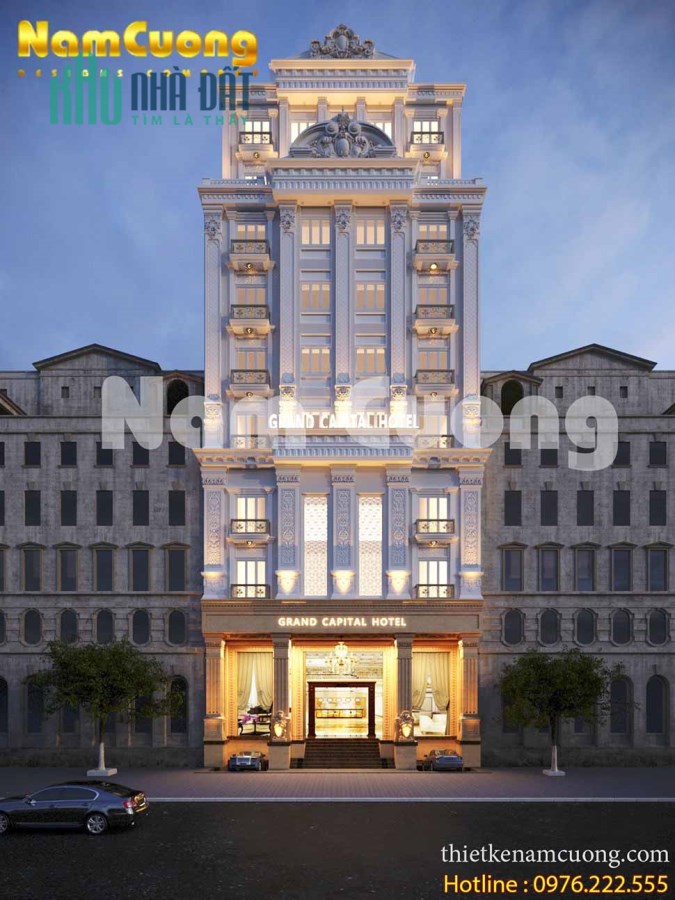 Bán nhà phố Hoàng Ngân, thang máy, 2 ô tô, vỉa hè, kinh doanh, 70m2 x 9T. MT 5.5m.