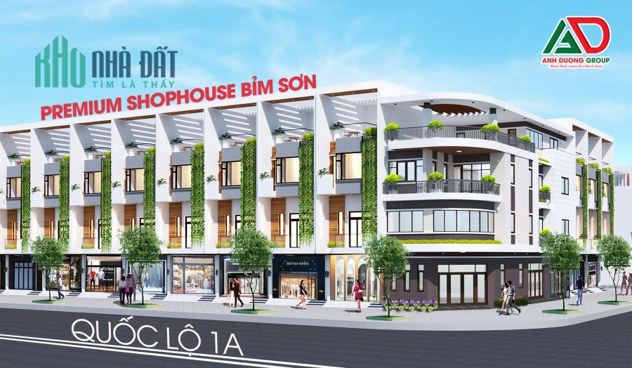 BÁN SHOPHOUSE 3 TẦNG 1 TUM KHU PHỐ 4 PHƯỜNG BẮC SƠN BỈM SƠN