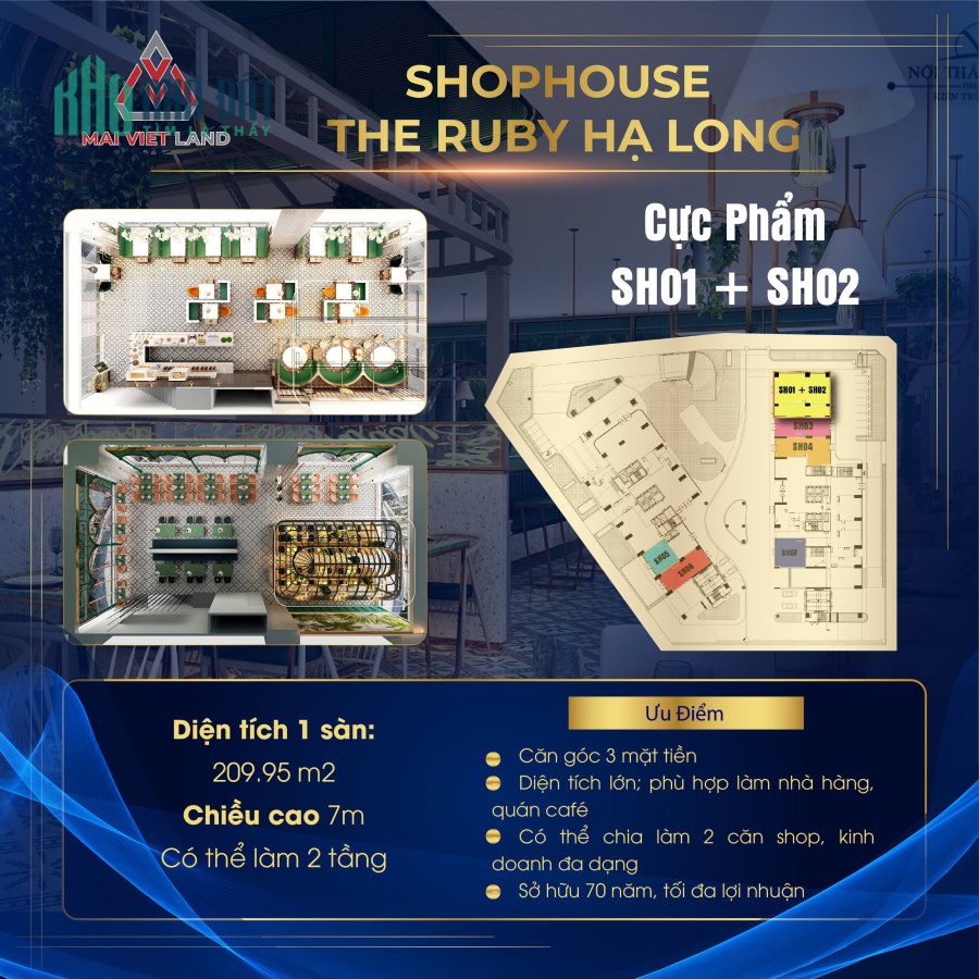 Shophouse chân đế The Ruby, nằm ngay mặt biển trung tâm Hạ Long