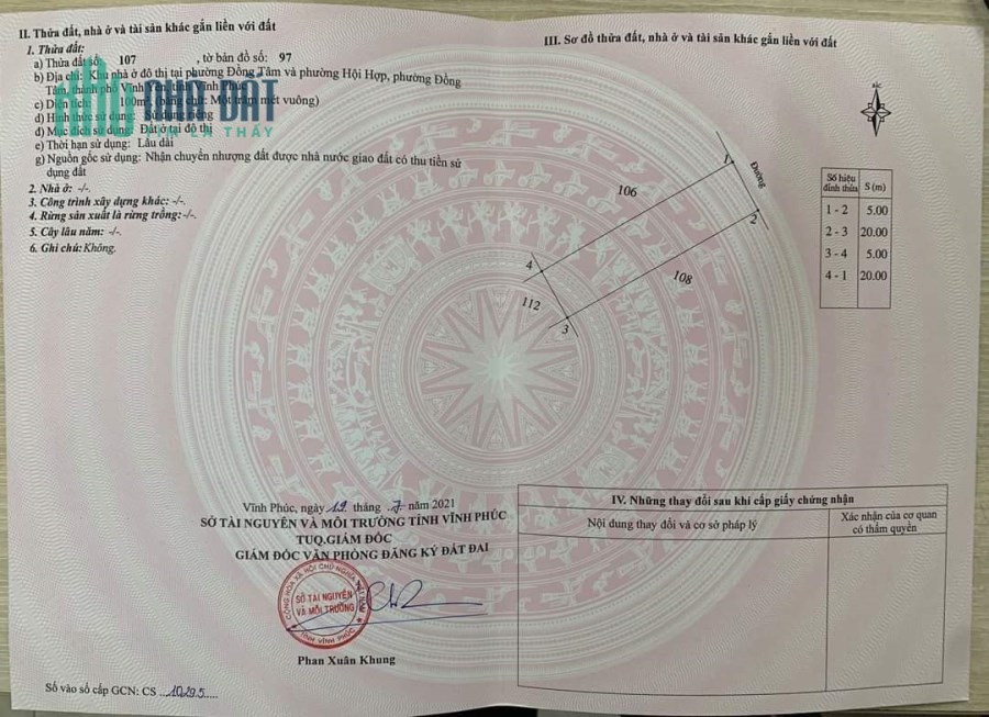 Bán 100m2 đất tại Đồng tâm, Vĩnh yên, Vĩnh Phúc. giá 2.1x tỷ. Lh: 0986.797.222-0986.454.393