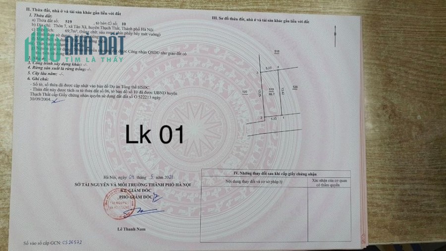 Đất Tân Xã Hòa Lạc Hà Nội sát khu công nghệ cao