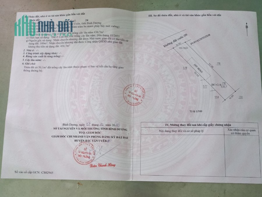 Bán nhanh 530m2 đất giáp KCN Đất Cuốc, Bình Dương, Sổ đỏ, 3.5 tỷ. Lh:0972359187
