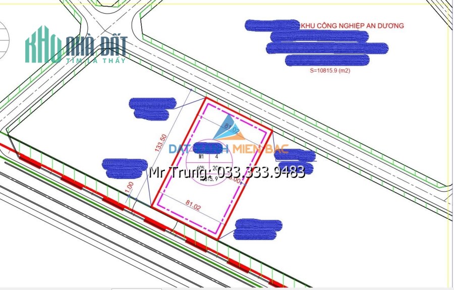 Bán đất tại KCN An Dương, Hải Phòng diện tích 10.000m2, giá rẻ nhất!