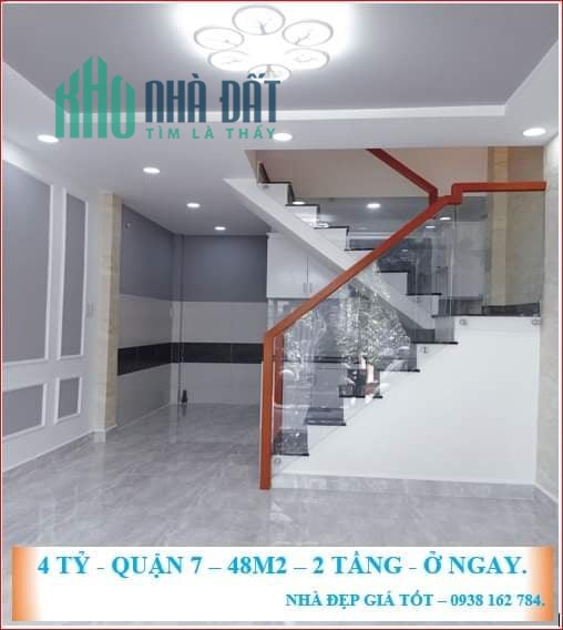 Bán gấp 48m2 -Nhà 2 tầng Huỳnh Tấn Phát-Quận 7-Giá TL 4 tỷ.