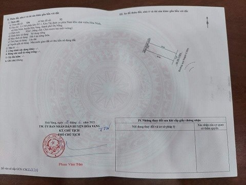Bán 2 lô phiếu 439 và lô 268 khu Hòa Ninh, Hòa Vang, Đà Nẵng, 1,15 tỷ/lô, 0985942986