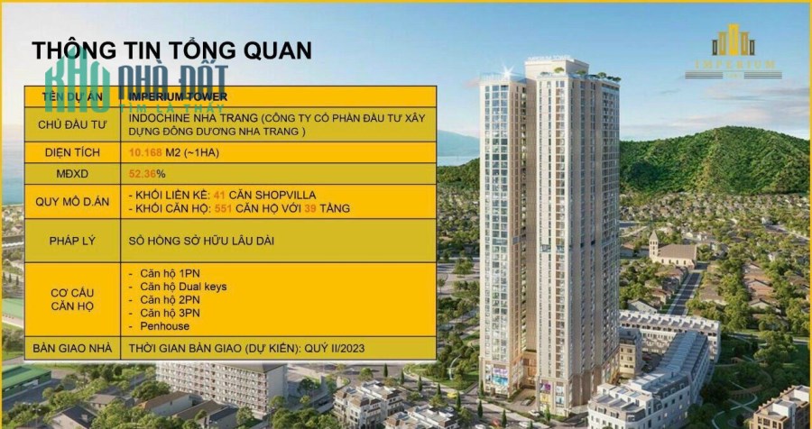Chính thức mở đặt chỗ chọn vị trí thuận lợi, đắc địa nhất căn hộ cao cấp Imperium Town Nha Trang