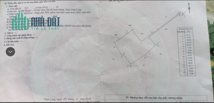 Cần bán 1 phần đất vườn bưởi tại Ấp Mỹ Phước, Mỹ Hòa, Bình Minh, Vĩnh Long