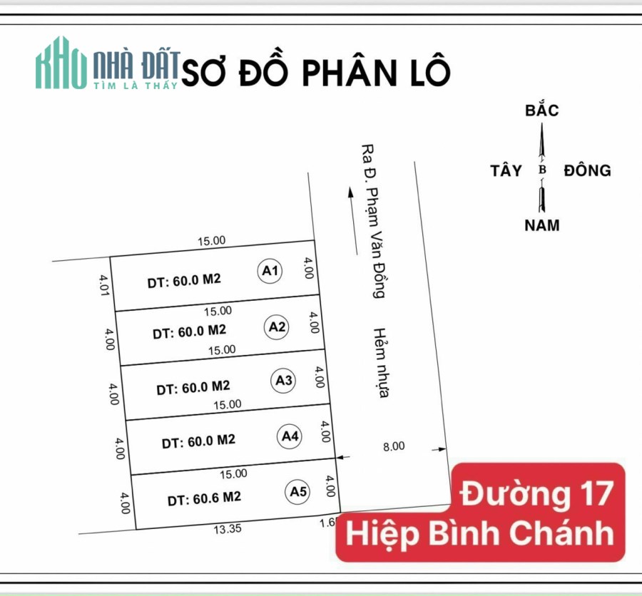 Bán đất nên khu dân cư Phân lô Đường số 17, P.Hiệp Bình Chánh, Thủ Đức