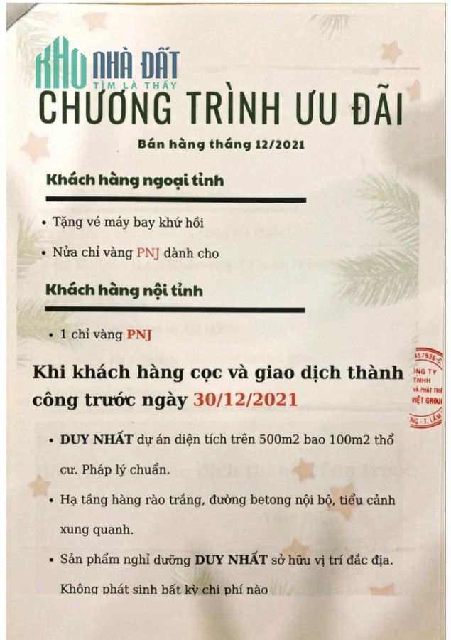 Tri ân khách hàng mua đất Nam Hà hơn 500m2 giá siêu khuyến mãi và nhiều chương trình ưu đãi khác