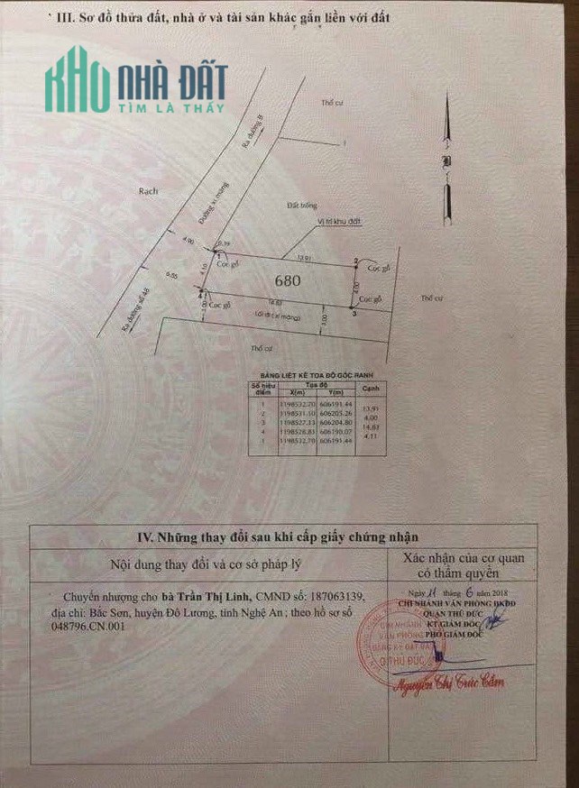 Bán nhanh Lô đất hai mặt tiền, Hiệp Bình Chánh, Thủ Đức DT 57,5m2, giá chỉ 1,8 tỷ