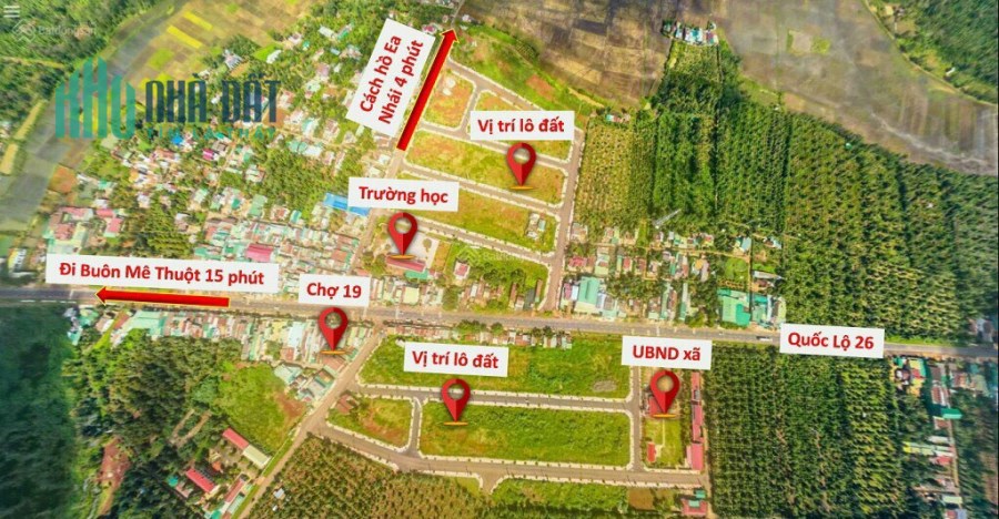 Bán đất thổ cư khu dân cư mới đối diện UBND xã Ea Knuec, Km19
