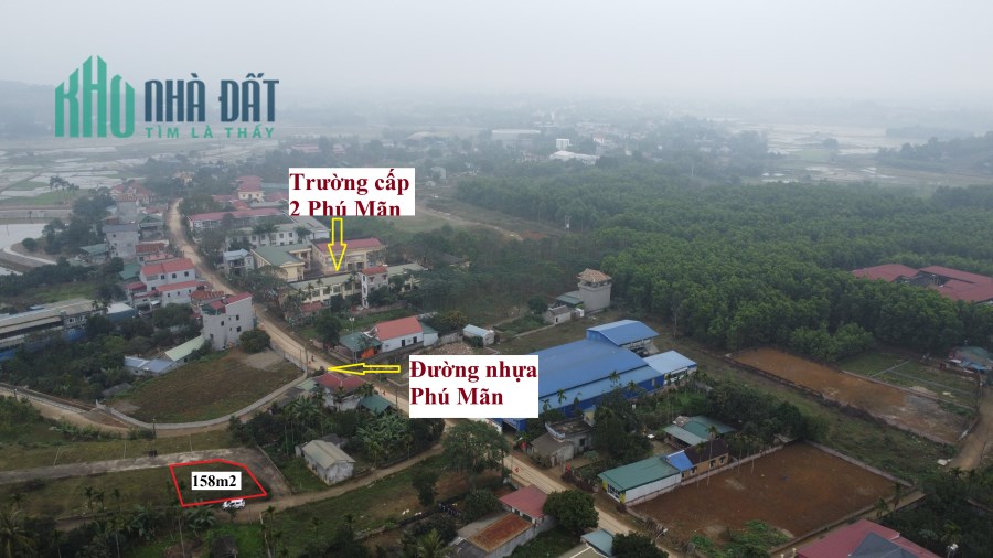 Bán gấp lô góc 3 mt 158m2 đối diện trường cấp 2 Phú Mãn, Quốc Oai. LH:0977234623