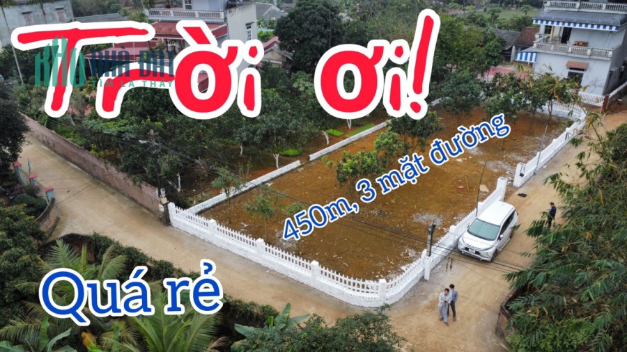 Giảm giá kịch sàn 430m 3 mặt tiền Hoà Thạch Quốc Oai , Hà Nội