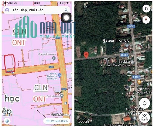 Chính chủ Bán 2 lô đất mặt đường nhựa DH509 Xã Tân Hiệp, Phú Giáo, Bình Dương; 2,8 tỷ; 0938076268