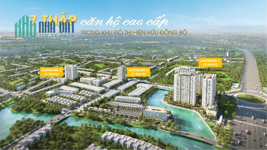 CHỈ THANH TOÁN 1 TỶ - 30 THÁNG SỞ HỮU CĂN HỘ 3PN=100M2 MT EASTMARK CITY Q9