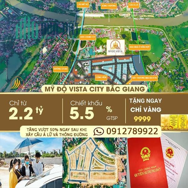 cần tiền bán gấp lô liền kề tại dự án mỹ độ vista city TP Bắc Giang