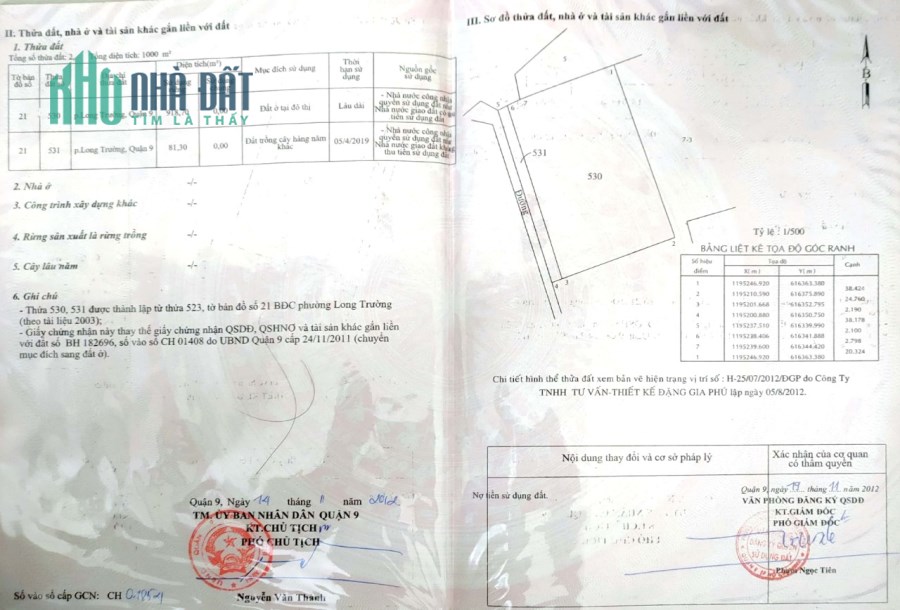 Bán 1000m2 đất đường Nguyễn Duy Trinh, TP Thủ Đức, SHR, 48 tỷ. Lh:0909512919.