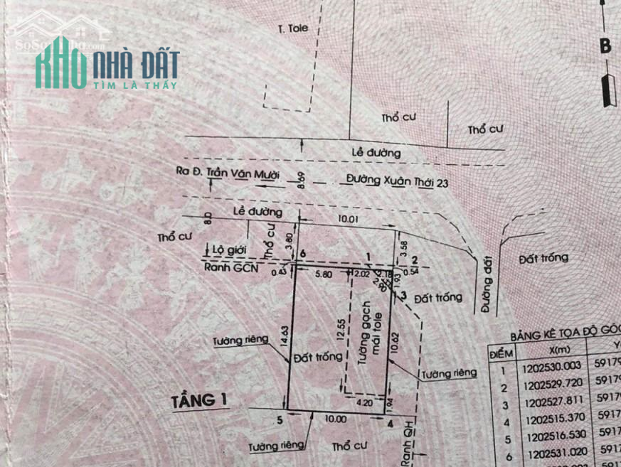 Bán nhà Hóc Môn 10x19 Sổ hồng riêng 6T2 Trần Văn Mười Xã Xuân Thới Đông