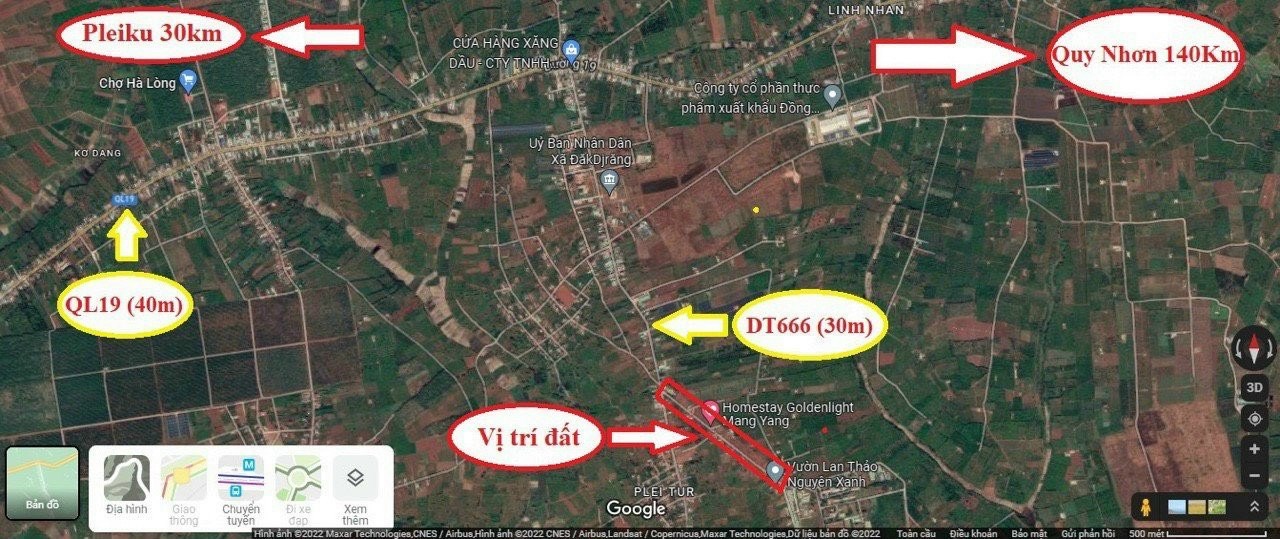 Đất biệt thự thổ cư sổ đỏ trung tâm Mang Yang, Gia Lai.